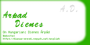 arpad dienes business card